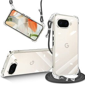 Google Pixel 9a 用 ケース クリア ショルダー スマホケース ピクセル 9A カバー 肩掛け 縄掛けケース 透明 TPU 薄型 耐衝撃 携帯ケース 紐付き 斜めがけ ストラップ着脱可 織りストラップ付き ネックストラップ 縦/横 2W