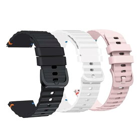 [Lamshaw] for HOIBAI スマートウォッチ交換バンド, シリコン製バンド 防水腕時計交換バンド 軽量 柔らか 替えベルト HOIBAI KW235M 2.01インチ スマートウォッチに対応 (ブラック＋ホワイト＋ピンク)