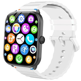 [Lamshaw] for HOIBAI スマートウォッチ交換バンド, シリコン製バンド 防水腕時計交換バンド 軽量 柔らか 替えベルト HOIBAI KW235M 2.01インチ スマートウォッチに対応 (ホワイト)