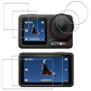 �y2���Z�b�g�zKPNS ���{�f�ސ� �����K���X Osmo Action 5 Pro �p �K���X�t�B���� �J�����t�B���� �ی�t�B����