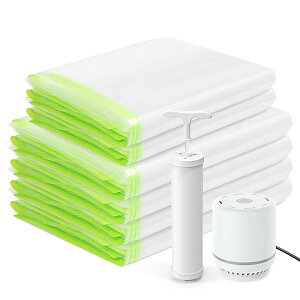 Umimile 布団圧縮袋 圧縮袋 布団 6枚組 100×80cm 4枚/80×60cm 2枚 ふとん圧縮袋 電動ポンプ付き 防塵防湿 省スペース 引越し/衣替え/旅行