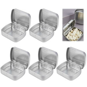 PAVIKEブリキ缶 ミニボックス 【5個セット】缶ケース メタル収納ケース 蓋付き 小さい項目貯蔵、小さい部品収納箱は、部品箱、DIYの手仕事に適用することができる