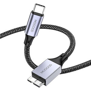 MOGOOD USB C to Micro B ケーブル(0.5M) マイクロB-USB3.0 Cオスケーブル USB C-マイクロBケーブル 東芝、シーゲート、WD外付ハードドライブ、ギャラクシーS8/S9/S10などに対応