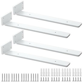 HIMOMO 隠し棚受け 棚受け金具 30cm 4個セット長さ30cm 棚受け金具 厚さ5mm 最大荷重90KG 頑丈 アイアンブラケット 目立たない棚受け l字金具 棚の補強 棚支え 防水と防錆、リビングルーム、キッチン、バスルーム、トイレなどに適