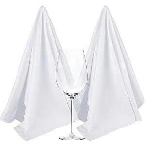 SUNLANDマイクロファイバー 雑巾 グラスクロス ガラス/食器拭き 用途多数 掃除用品 51CM X 64CM2枚入 ホワイト