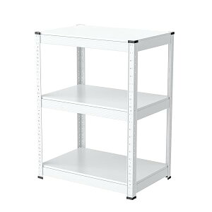 Umimile���b�N �X�`�[�����b�N ��60cm 3�i �ω׏d120kg/�i ���^�����b�N(��60×���s40×����80cm, �z���C�g)