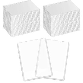 トップローダー 【60枚セット】カードホルダー トレカ用 カードローダー 硬質ケース カードケースローダー キズ防止 収納 PVC素材 両面透明 (透明白)