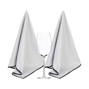 Sinland マイクロファイバー 雑巾 グラスクロス ガラス/食器拭き 用途多数 掃除用品 51CM X 64CM 2枚入り グレー