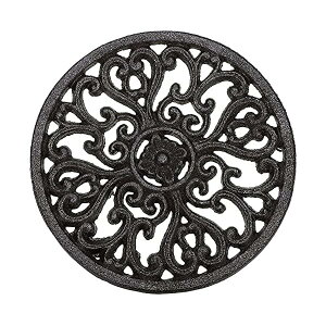 鍋敷き 大きい 耐熱 釜敷き 鉄器瓶 調理器具 鉄瓶置き アンティーク風 鉄鋳物製 鉄製 17CM