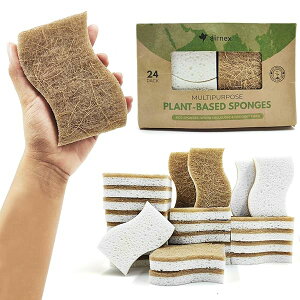 AIRNEX Biodegradable Natural Kitchen Sponges 24 pbN i` Lb`X|W -  Z[X  RRibc XNo[ HpX|W - GRth[ H􂢃X|W