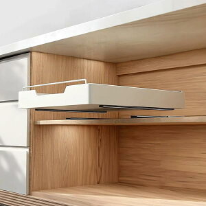 ママ倉 キッチン収納引き出し シンク下収納 洗面所収納 炊飯器ラック 幅20cm*奥行43cm*高さ7cm スライドレール付き 台所用 アイボリーマット おしゃれ