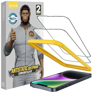 iPhone 14 / 13 Pro / 13 �p�y�č�SG�K���X��+�Ƒn�I�ȃK�C�h�g�z2���Z�b�g �K���X�t�B���� Lamicall �F9H �d�x ���� �S�� �ی� ���� �K���X �t�B���� �t�� ��� �V�[�� Glass film Screen Pr