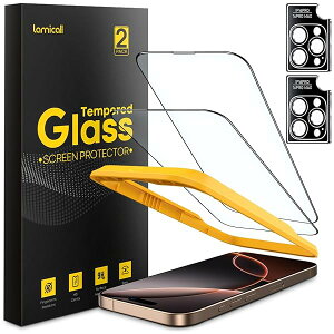 iPhone 16 Pro �K���X�t�B���� + �J�����t�B���� �y2���Z�b�g�z : �č�SG�K���X Lamicall 9H�d�x �A�C�t�H��16 �v�� �ی�t�C���� �J�����ی� �����Y�J�o�[ �������� �S�ʕی� ��ʃt�B���� �����K��