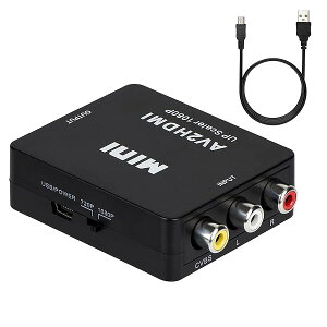 J-Wonlyus RCA to HDMI�ϊ��R���o�[�^�[ AV to HDMI �ϊ��� CVBS RCA-HDMI�R���|�W�b�g �A�_�v�^�[ �r�f�I�I�[�f�B�I�ϊ��A�_�v�^ �����]�� 1080p/720p�Ή� USB�P�[�u���t���i���{��戵�������t���j