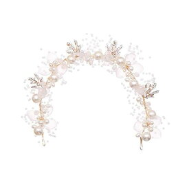 Sitengle 髪飾り カチューシャ 子供 ヘッドドレス パール 結婚式 ヘアアクセサリー ヘアバンド フラワー ガール 発表会 入学式 卒業式