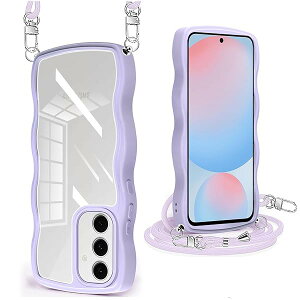 Galaxy S24 FE ケース クリア ショルダー SCG30 カバー うねうね 透明 人気 かわいい 耐衝撃 ギャラクシー S24 FE スマホケース ストラップ付き 取り外し可能 長さ調整可能 首かけ 肩掛け 薄型 軽量 T