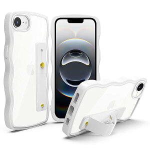 �N���A iPhone 16E �P�[�X �X�^���h�@�\ �A�C�t�H��16e �J�o�[ �}�z�P�[�X �ϏՌ� ���� �y�� ���^ ������� �l�C �X�g���b�v�z�[�� (�z���C�g)