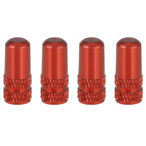 YFFSFDC 自転車 仏式 バルブキャップ 4個セット アルミ合金製 タイヤ バルブ キャップ アルミバルブキャップ フレンチバルブ ロードバイク ドレスアップ 仏式バルブ用 (レッド)