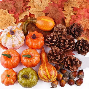 ハロウィン飾り かぼちゃ 置物 季節の飾り 手のひらサイズ 人工カボチャ 紅葉 造花 楓の葉 秋の装飾 感謝祭 パーティー 店舗 イベント 結婚式 リース DIY 撮影小道具 Halloween decoration ミニカボ