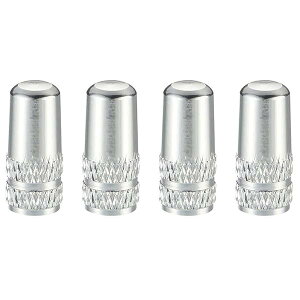 YFFSFDC 自転車 仏式 バルブキャップ 4個セット アルミ合金製 タイヤ バルブ キャップ アルミバルブキャップ フレンチバルブ ロードバイク ドレスアップ 仏式バルブ用 (シルバー)