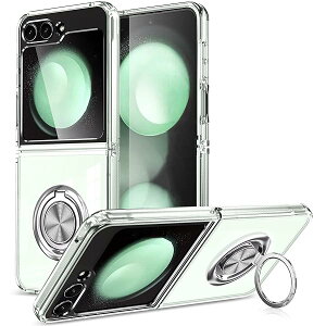 Galaxy Z Flip5 �P�[�X �N���A �����O�t�� �ϏՌ� ���� TPU �o���p�[�P�[�X �M�����N�V�[ Z Flip 5 SC-54D/SCG23 �ی�J�o�[ ���^ �y�� ���ϖh�~ �X�^���h�@�\ �ԍڃz���_�[�Ή� �S�ʕی� �C�菝�h�~ �w