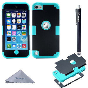Wisdompro iPod Touch 7 �P�[�X iPod Touch 6/5 �P�[�X �Ռ��z�� �O�d�\�� �S�ʕی� �\�t�g�V���R���{�n�[�hPC ���h�~ �A�C�|�b�g�^�b�` ��7/6/5����Ή� (�O���[���{�u���b�N)