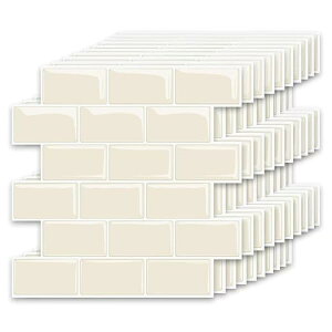 MORCART タイルシール キッチン 耐熱 防水 洗面所 トイレ DIY 家具やアイテムの装飾 タイルシート 壁紙シール 3D リメイクシート (30x30cm, 10枚, ライトアプリコット)