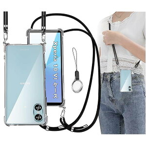 OJBSEN SONY Xperia 10 VI �P�[�X SO-52E/SOG14/A402SO/XQ-ES44 �J�o�[ [�X�g���b�v2���t��] ���߉\�� �G�N�X�y���A10VI �P�[�X �V�����_�[ ������ ��|�� �R�t�� �X�g���b�v�z�[���t�� ���^