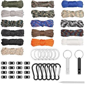 ESJNNK �p���R�[�h 16�F�Z�b�g �e���g���[�v 4mm ����3m �^�[�v���[�v �L�����v �A�E�g�h�A�p ���@�\ DIY�׍H���� ���|���[�v �A�N�Z�T���[�t��