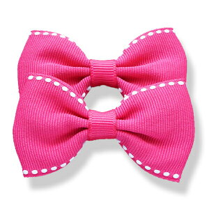 【リボンパーツ】 リボン・大・ピンクステッチデコ ハンドメイド材料 アクセサリーパーツ ハンドメイドクラフト 手作り素材