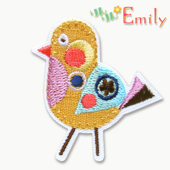 楽天市場 刺繍の柄がかわいい トリ アイロン接着ワッペン大人かわいいロマンティックなアップリケ ｐ ｓ ｆａｎ R