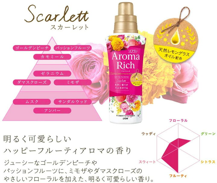 楽天市場】ソフランアロマリッチスカーレット本体（ 520ml）×16個 