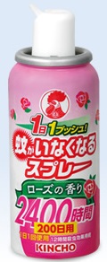 【KINCHO】蚊がいなくなるスプレーローズの香り200日用 45ml