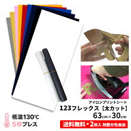 送料無料 アイロンプリントシート 太カット対応 フィルム粘着力弱 123フレックス 63cm×30cm 2枚入｜アイ…