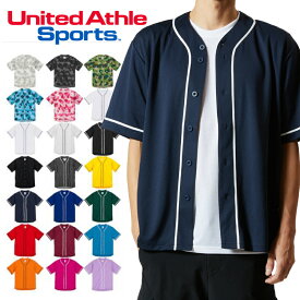 5982-01 4.1オンス ドライアスレチック ベースボールシャツUnited Athle ユナイテッドアスレ スポーツ カジュアル ストリート BBシャツ ダンス イベント チーム ユニフォーム 無地 ストライプ カモフラージュ カモフラ 迷彩