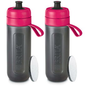 ブリタ 浄水器 水筒 ウォーターボトル 携帯 ボトル型 2本セット 600ml アクティブ ピンク マイクロディスクフィルター
