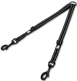 cocomall 犬用リード 2頭引リード 多頭飼い 3M反射材料 牽引ロープ ペット用品 小型 、中型 、大型犬適用 (S, ブラック)