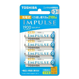 TOSHIBA ニッケル水素電池 充電式IMPULSE スタンダードタイプ 単3形充電池(min.1,900mAh) 4本 TNH-3ME4P