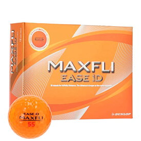DUNLOP(ダンロップ) マックスフライ MAXFLI EASE ID2 1DZ(12球) オレンジ ゴルフボール スーパーソフト ディスタンス系 飛距離重視 日本製 MADE IN JAPAN