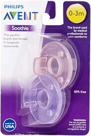 Philips 2 Pack AVENT Soothie Pacifier, Pink/Purple, 0-3 Months