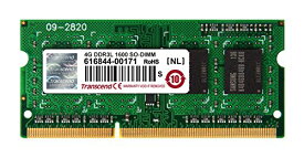 Transcend ノートPC用メモリ PC3L-12800 DDR3L 1600 4GB 1.35V (低電圧) - 1.5V 両対応 204pin SO-DIMM TS512MSK64W6H