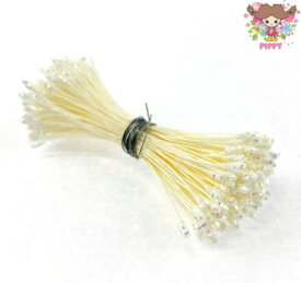 日本製 フラワーペップ 7匁 レインボーペップ ホワイト ラメ キラキラ 約2mm 約144本花芯 手作り ハンドメイド 花 造花 花資材 おしべ めしべ つまみ細工