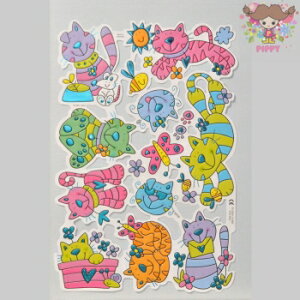 y20OFFzCMXNX Mamelok }bNzC_CJbg Aj}Lbg L (Foiled Scrap Sheet Cartoon Cats)fRp[W R[W XNbvsN`[ _CJbg G{