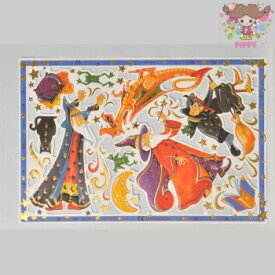 【20％OFF】イギリス製クロモス Mamelok マメロック☆ホイルダイカット 魔法使いとドラゴン 黒猫☆(Foiled Scrap Sheet Witches and Wizards)デコパージュ コラージュ スクラップピクチャー ダイカット エンボス 箔押し キラキラ