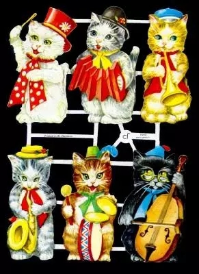 楽天市場】ドイツ製 クロモス☆かわいい猫の音楽隊 楽器☆(glossy