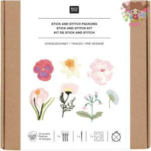 Rico Deaign hJLbgȃt[fUC t̉ԁit hCcEpꓙ\LjStick & Stitch Kit Spring Flowersy[OKIz|CghJ by CeA n