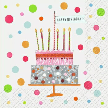 楽天市場 Stewo 可愛い ペーパーナプキン デコパージュ ハッピーバースデー 誕生日 ケーキ ドット イベント キッズ 子供 Katrin 枚入り ｐｉｐｐｙ ２号店