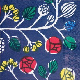 marimekko マリメッコ 可愛い ペーパーナプキン デコパージュ☆KRANSSI Kranssi blue☆在庫限り・廃番（1枚/バラ売り）