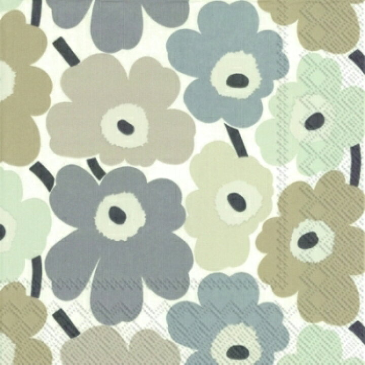 楽天市場 Marimekko マリメッコ 可愛い ペーパーナプキン デコパージュ Mini Unikot Linen ミニ ウニコト ホワイト ベージュ 小さなケシの花 1枚 バラ売り ｐｉｐｐｙ ２号店