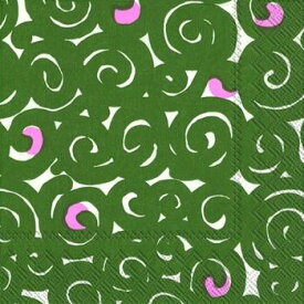 marimekko マリメッコ 可愛い ペーパーナプキン デコパージュ☆SONAATTI green☆（1枚/バラ売り）